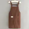 Avental de desenho animado estilo coreano para refeição e trabalho, vestimenta de trabalho com impressão de logotipo, avental anti-manchas para cozinha e culinária caseira para homens e mulheres