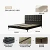 Cabeceira Fina com Padrão Waffle Minimalista Moderno Couro Genuíno Quarto Principal da Casa Cama Flutuante Cama de Casal com Sensação de Luxo Leve e de Alta Qualidade