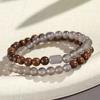 Pulseira de contas de sândalo seda dourada, cristal morango, feminina, literária, retrô, ágata cinza púrpura, sândalo vermelho do sul, joias por atacado