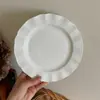 Prato de Jantar Cerâmica Clássico Medieval Francês Branco com Franjas Prato para Chá da Tarde Sobremesa Lanche Frutas Prato Comercial Doméstico
