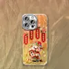 Capa de Celular Tecido Gaze Pena Pequeno Deus da Riqueza para Apple 17 Pro Max iPhone 16/15 Pro Modelo Feminino com Recortes Precisos