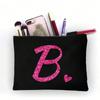 Bolsa de Almacenamiento para Cosméticos Estuche para Lápices Creativo Rosa Estampado de Letras Bolsa con Cremallera Almacenamiento de Bolígrafos para Cosméticos Venta Directa Transfronteriza
