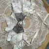 Gola falsa de renda com laço estilo coreano para pet, babador de renda, acessório xadrez para cachorro, babador para gato, cachecol para buldogue francês