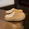 Zapatos de algodón cálidos con felpa gruesa y esponjosa para cubrir los pies de mujer 2026 Invierno Nuevo Zapatillas semiabiertas Birkenstock Zapatillas de nieve