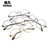 Montura de gafas de metal retro estilo coreano, montura redonda, montura de gafas versátil, montura fina artística, espejo plano para hombre y mujer 038