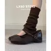 Sapatos Mary Jane Femininos de Couro Macio com Salto Bloco Estilo Francês, Bico Quadrado, Elegantes e Adequados para Saias, Sapatos de Couro Pequenos Retro de Boca Rasa