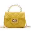 Bolsa Infantil Estilo Coreano Bolso de Mano Pequeño Estilo Chanel para Niña Bolso Cruzado de Cadena Elegante para Niña Bolso de Gelatina de Moda