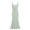 Vestido camisola sexy y elegante para mujer, estilo nicho de verano, capa interior elástica, vestido largo de cola de pez que ciñe la cintura