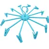 Cabide de roupas com rolo duplo à prova de vento cabide de roupas com várias cabeças cabide de roupas de plástico dobrável retrátil cabide de roupas criativo