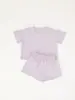 Conjunto Sencillo de Color Sólido Exclusivo de Fábrica de Origen Transfronterizo para Niños Bebé Niño Verano 100% Algodón Manga Corta Ropa Casual