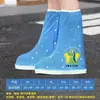 Cubrezapatos de lluvia para niños, impermeables, antideslizantes, engrosados, resistentes al desgaste y a la lluvia, cubrezapatos altos para niños y niñas, botas de lluvia de silicona para días lluviosos