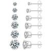 Venta caliente transfronteriza 6 pares hipoalergénicos aretes de tuerca de acero inoxidable 316L traje chapado en oro de 14K decoraciones de varias piezas al por mayor