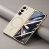 Funda protectora de cuero con marco galvanizado y patrón de lichi para Samsung Galaxy Z Fold6