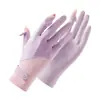 Guantes de Protección Solar y UV de Verano para Mujer, Delgados de Seda de Hielo Sin Dedos para Pantalla Táctil, Conducción y Ciclismo, Antideslizantes, de Longitud Media, Transpirables