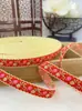 Laço de fita festivo estilo chinês vermelho grande de 1,0-1,7 cm acessórios para roupas de minorias étnicas atacado