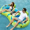 Esterilla Flotante Inflable de PVC para Adultos del Fabricante, Cama Flotante Inflable con Portavasos, Esterilla Flotante para Tomar el Sol en la Playa con Cojín Respaldo