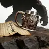 Taza Metálica Creativa con Relieve de Wukong del Mito Negro Patrón Imitación Bronce Revestimiento de Acero Inoxidable Taza de Agua Taza de Cerveza para Bar
