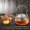 Olla de Vidrio Resistente a Altas Temperaturas Estilo Japonés, Olla Martillada, Tetera, Estufa Cerámica Eléctrica, Tetera para Vaporizar, Olla con Asa de Cobre y Asa de Vidrio