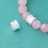Acessórios de Joias em Prata Esterlina 925 Zircônia Microincrustada Contas Espaçadoras Pastilhas Espaçadoras Contas Cilíndricas Pulseira de Cristal Acessórios de Joias Miçangas para DIY