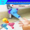 Extensor de torneira infantil Guia de extensão de pia desviador de água bebê desenho animado silicone extensor de lavatório