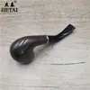 Cachimbo de Madeira Maciça com Bocal Curvo para Tabaco Seco com Bocal Curvo de Limpeza Removível, Conjunto Portátil para Fumar para Homens em Estilo Vintage