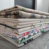 Tela de Algodón y Lino Lona de Lino Escandinava Fresca Pequeña Planta Verde Tela Gruesa Estampada Mantel DIY Tela para Cortina de Fondo