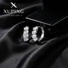 Pendientes geométricos circulares con incrustaciones de gemas artificiales ovaladas Xuping, aleación de cobre, pendientes de moda estilo Ins, transfronterizos europeos y americanos