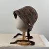 Sombrero de Pescador de Punto de Alta Calidad para Mujer, Nuevo para Otoño/Invierno, Espalda Abierta, Circunferencia de Cabeza Grande, Moderno, Estiliza el Rostro, Sombrero de Cubo de Lana para Mujer