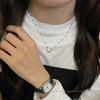 Suchuang Plata Esterlina S925 Corazón Corazón Colgante Collar Estilo Ins Cadena Clavícula Cuenta Negra Diseño Nicho Femenino
