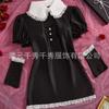 Verano Nuevo Estilo Coreano Estilo Suave Top con Cuello Marino Vestido de Mujer Adelgazante de Cintura Alta Pequeño Comercio Exterior Transfronterizo