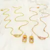 Pendientes de Herradura en Forma de U Estilo Retro Microincrustados con Circonita Pendientes de Diseño Nicho Cadena para Clavícula Simple y Versátil para Mujeres