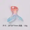 Transparente como el hielo Brillo Cola de pez Dibujos animados Hecho a mano DIY Pegamento de crema Funda de teléfono Tocado Pinza para el pelo Accesorios Accesorios de resina Venta al por mayor