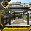 Pavilhão elétrico customizado com persiana basculante para áreas cênicas, casas de construção própria, vilas, pavilhões de lazer, hotéis e pousadas, pavilhão de proteção solar para exteriores