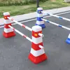 Isolamento azul e branco Pier cogumelo vermelho e branco Pier cavalo de água reflexivo pára-choques balde cerca gabinete plástico aviso reflexivo shunt pilha