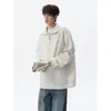 Sudadera retro estilo americano con patrón de espiga, media cremallera, cuello alto, nueva colección de otoño para hombre, talla grande, top casual versátil, moderno