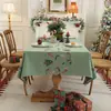 Toalha de Mesa Retangular Grossa Jacquard Tingido na Massa Transfronteiriça de Natal Toalha de Mesa Festiva Retrô Americana para Feriados