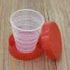 Taza Plegable Portátil para Viajes al Aire Libre Montañismo Taza de Agua Transparente Plástico PP Grado Alimenticio Taza Telescópica con Tapa 32g