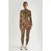 Mono 3D Digital Nuevo Estampado de Leopardo 2026 para Mujer, Mangas Largas, Cuello Alto, Ajustado, Leggings de Moda