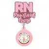 Lindo Dibujo Animado Brillante Elástico Pinza para Insignia de Enfermera Doctor Reloj de Bolsillo de Hospital Reloj de Pecho Pinza Telescópica Reloj para Colgar