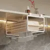 Caja de Pañuelos Colgante para Gabinete Debajo del Espejo para Baño del Hogar, Estante Colgante sin Agujeros para Toallas Faciales
