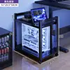 Soporte Móvil Multifuncional de Doble Capa para Host de Computadora, Carrito Pequeño de Almacenamiento Simple para el Hogar