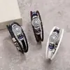 Pulsera de Cuero de Vaca con Hebilla Caliente Redonda Hueca de Flor Transfronteriza AliExpress Joyería Versátil Pulsera de Cuero Punk para Hombre