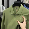 Suministro Directo de Fábrica Logo de Pony Camisa Polo 100% Algodón Merceizado para Hombre de Gama Alta Bordada Solapa Holgada Manga Larga Camiseta para Hombre