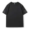 Nova camiseta esportiva de algodão fresco com listra refletiva para ciclismo, gola redonda, manga curta, secagem rápida, para casais, venda direta da fábrica, pode ser enviada em nome dos clientes