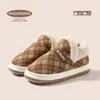 Sapatos Antigos de Algodão Femininos Inverno Quente Cixi Uso Doméstico Antiderrapante Solado Grosso Salto Coberto de Veludo Masculino Pode Ser Usado Fora 2026 Pantufas de Algodão