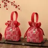 Acompanhamento de Casamento Estilo Chinês Nova Sacola de Doces para Casamento Portátil Dobrável-Tecido Grátis Sacola de Doces