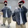 Chaqueta Camisa de Mezclilla para Niños 2026 Nueva Moda Otoñal de Manga Larga para Niños Mayores, Ropa Transfronteriza de Moda