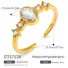 Pulseira de Aço Inoxidável Cruzada Fashionável Tendência Estilo Ins Corrente para Dorso da Mão Cravejada com Zircônia Banhada a Ouro 18K Real À Prova d'Água Resistente à Descoloração Joia para Mão