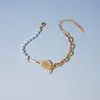 Pulseira Jieding Europeia e Americana de Aço Inoxidável 316L com Zircônia para Mulheres, Joias de Alto Padrão Estilo Ins, Acessórios de Aço Titânio Ouro 18K Transfronteiriços