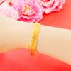 Pulsera de imitación de lujo de moda 24k oro dragón y fénix lisa para mujer pulsera de empujar y tirar estilo étnico puesto pulsera de oro